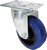 Průmyslová kolečka - běhoun z modré pryže, otočná základna, plastový disk