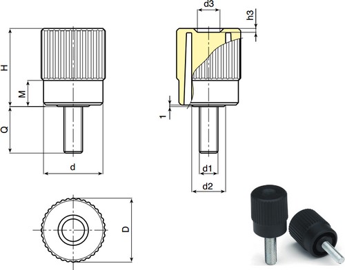 Ovldac knoflk rhovan se roubem