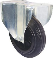 Plastová průmyslová kolečka s černým gumovým pláštěm a otočnou deskou